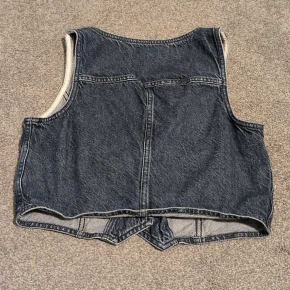 Madewell Denim Cropped Vest Size 4 - Picture 7 of 7
